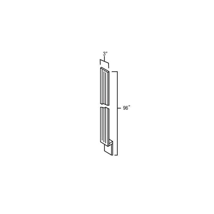RTA Stone Grey 3" x 96" Fluted Tall Base Filler
