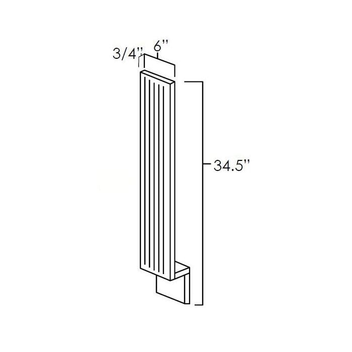 RTA Stone Grey 6" Fluted Base Filler