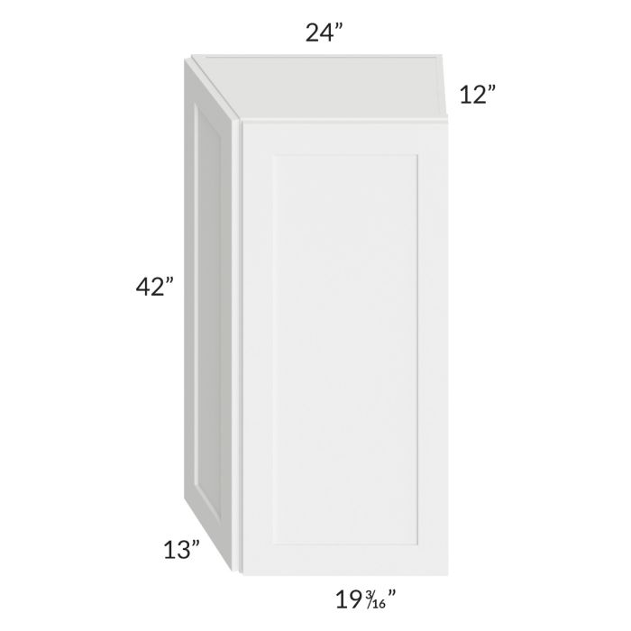 RTA Stratton White Shaker 24" x 42" Wall End Angle Cabinet