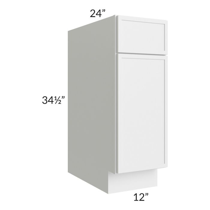 RTA Township White 12" Base Cabinet with 1 Decorative END Panel