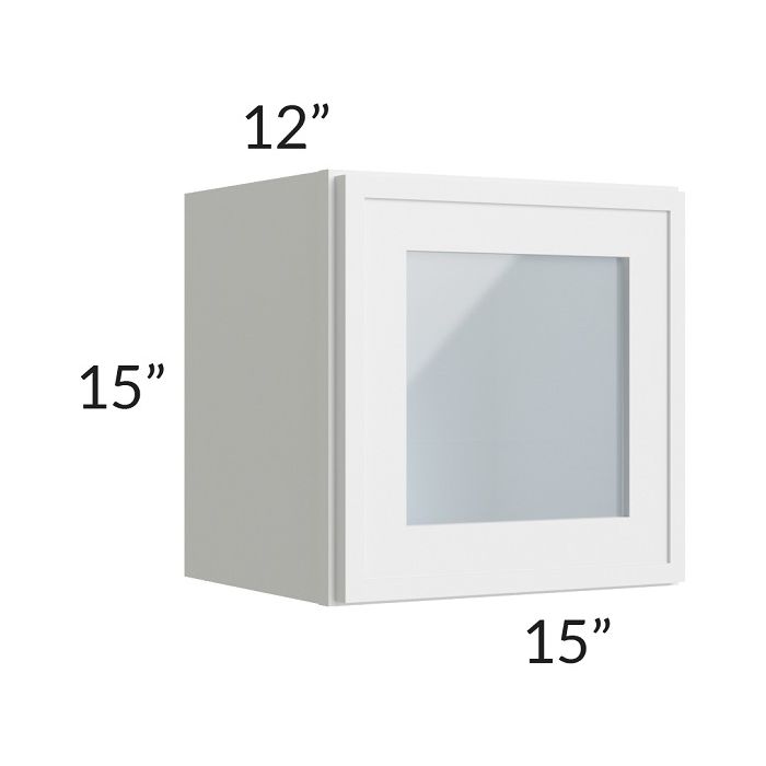 RTA Township White 15" x 15" Wall Glass Door Cabinet