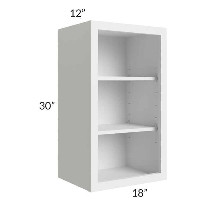 RTA Township White 18" x 30" Wall Open Cabinet with 2 Decorative END Panels