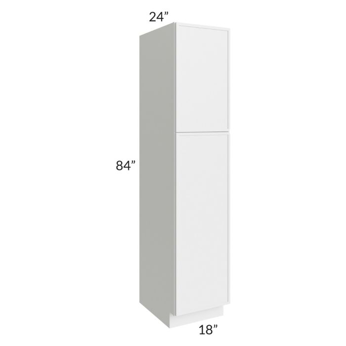 RTA Township White 18" x 84" Wall Pantry Cabinet with 1 Decorative End Panel