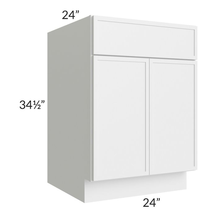 RTA Township White 24" Base Cabinet with 2 Decorative END Panels and 2 Roll Out Trays