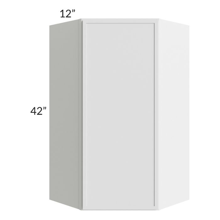 RTA Township White 24" x 42" Diagonal Corner Wall Cabinet with 1 Decorative END Panel