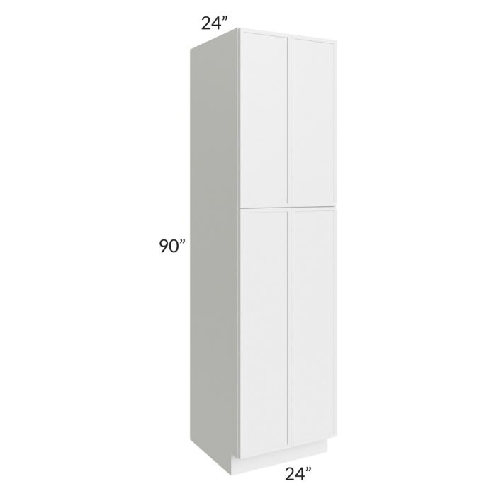 RTA Township White 24" x 90" Wall Pantry Cabinet with 4 Roll Out Trays