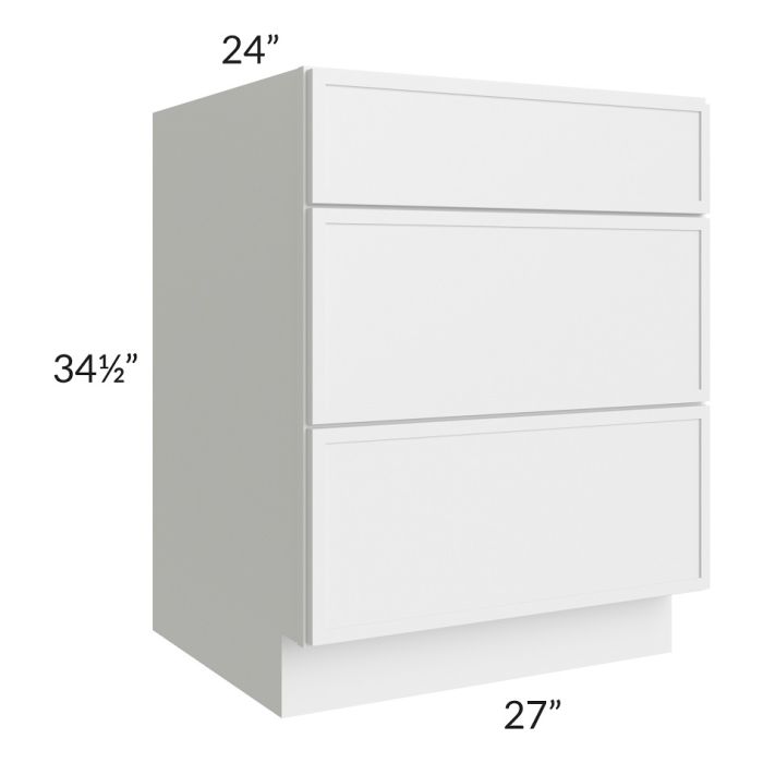 RTA Township White 27" 3-Drawer Base Cabinet