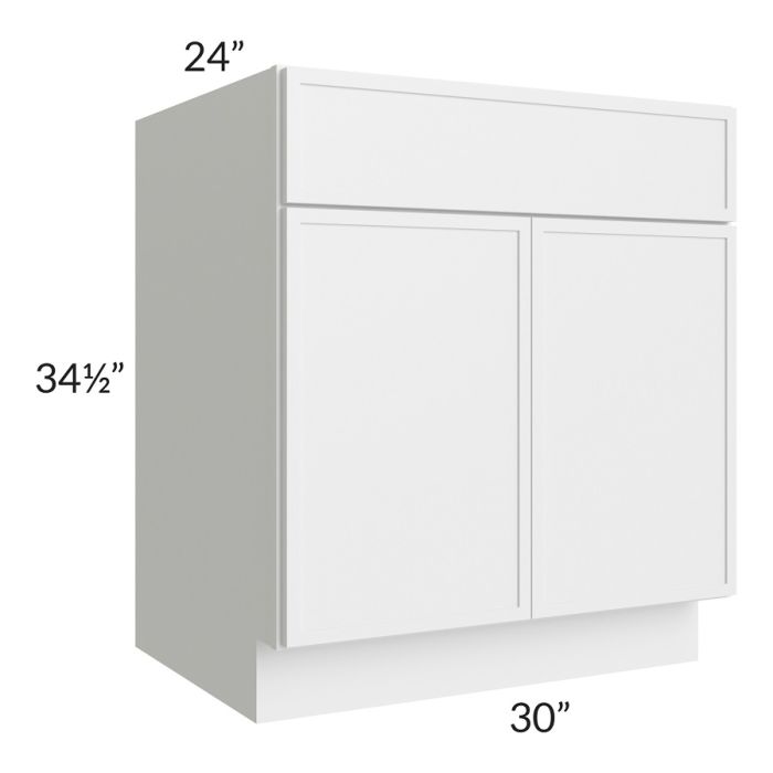 RTA Township White 30" Sink Base Cabinet with 2 Decorative END Panels