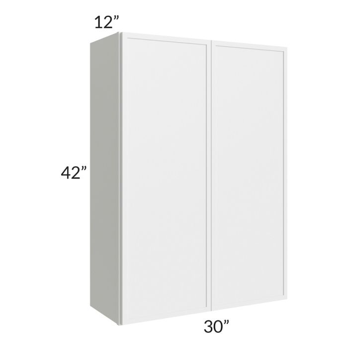 RTA Township White 30" x 42" Wall Cabinet with 1 Decorative END Panel