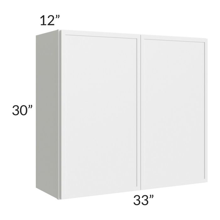 RTA Township White 33" x 30" Wall Cabinet with 2 Decorative END Panels
