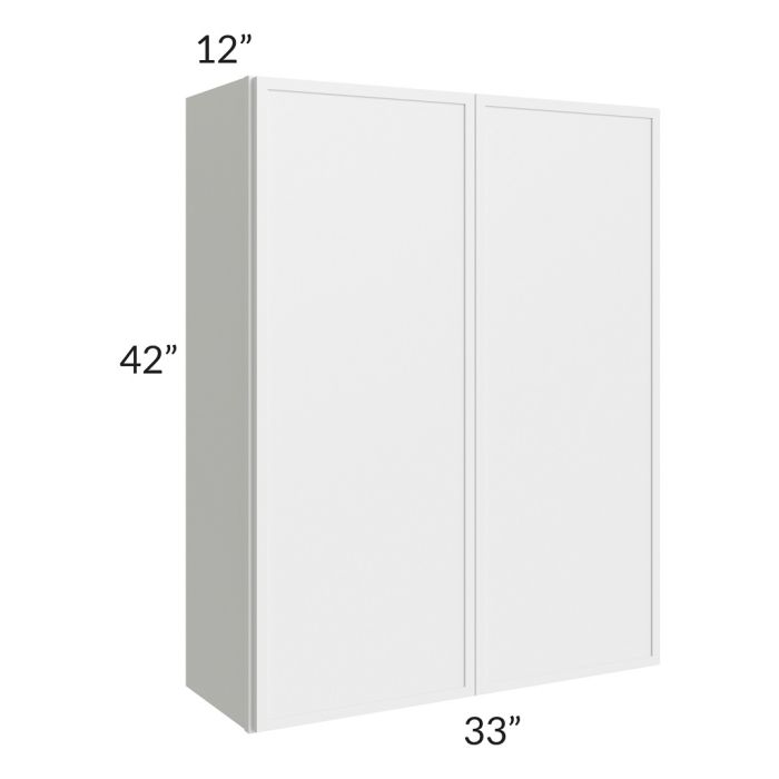 RTA Township White 33" x 42" Wall Cabinet with 1 Decorative END Panel