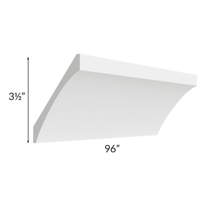 RTA Township White 8' Large Curved Crown Molding