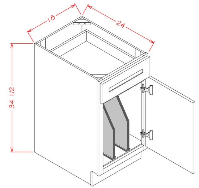 RTA Tray Divider Kit for an 18" Base Cabinet