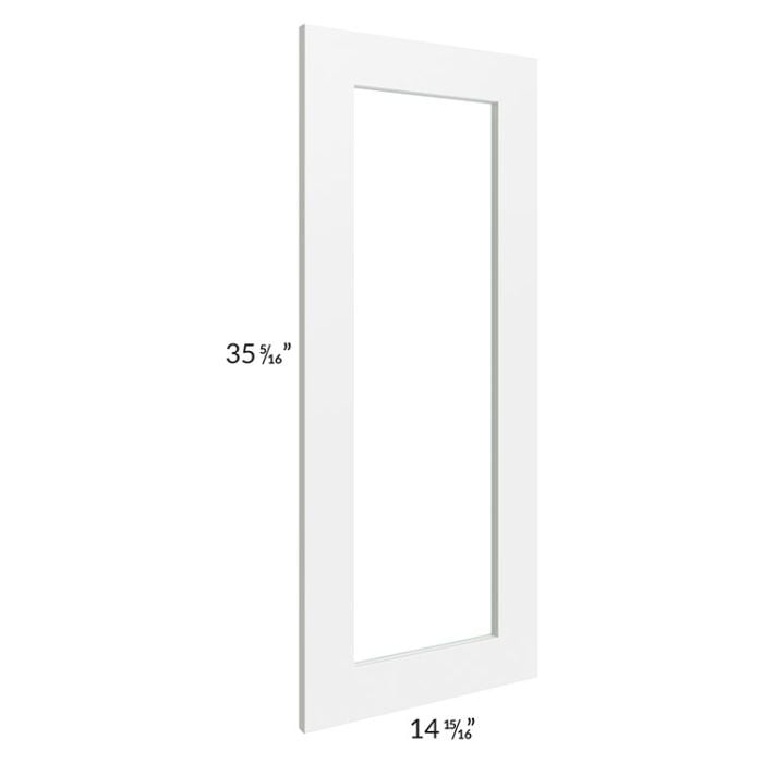 RTA Vail White Shaker 24" x 36" Wall Diagonal Corner Glass Door Only with Glass Included