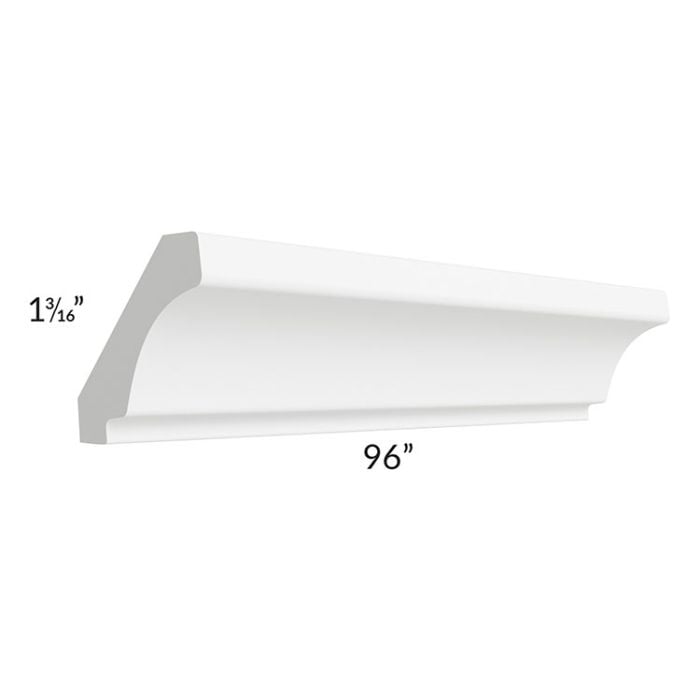 RTA Vail White Shaker 96" x 2.5" Crown Molding - Cut Molding in Half (Two 4ft Sections)