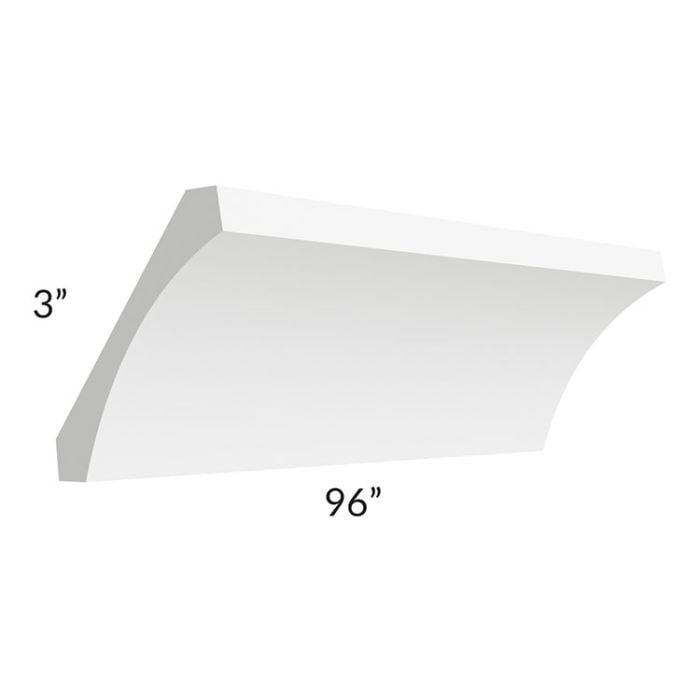RTA Vail White Shaker Cove Crown Molding - Cut Molding into 5ft and 3 ft Section