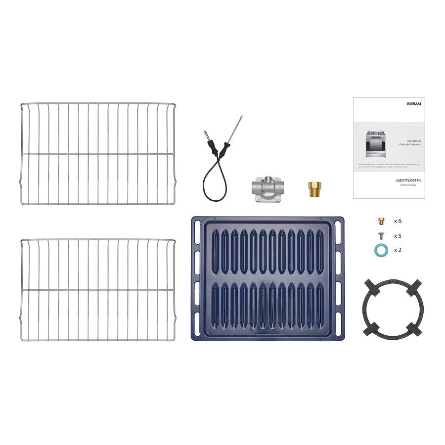 Robam G517K 30" Slide-In 5 Burners Dual Fuel Range