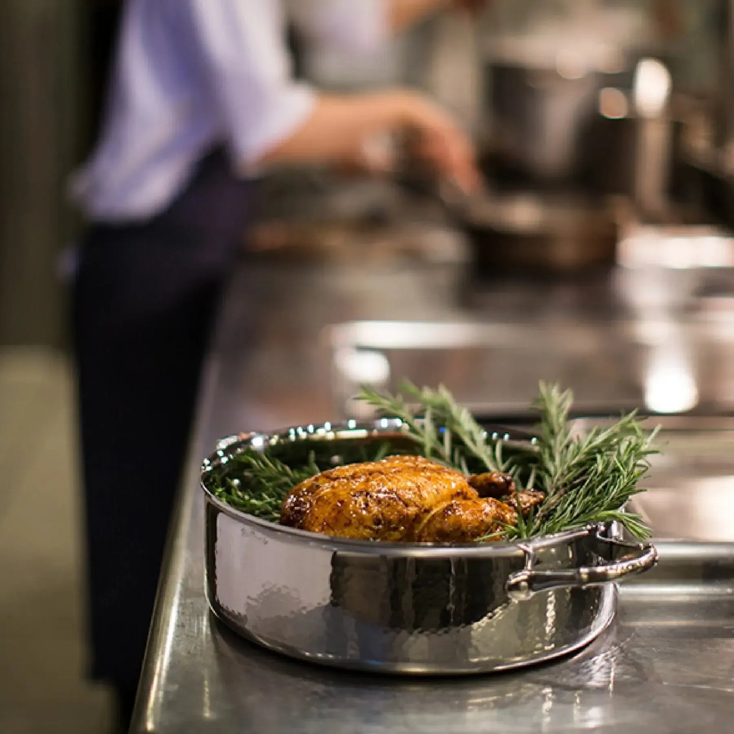 Ruffoni Symphoria Prima 12" 7-Quart Hammered Clad Stainless Steel Braiser With Riveted Stainless Steel Lid and Handle Inlaid With Signature Copper Coin