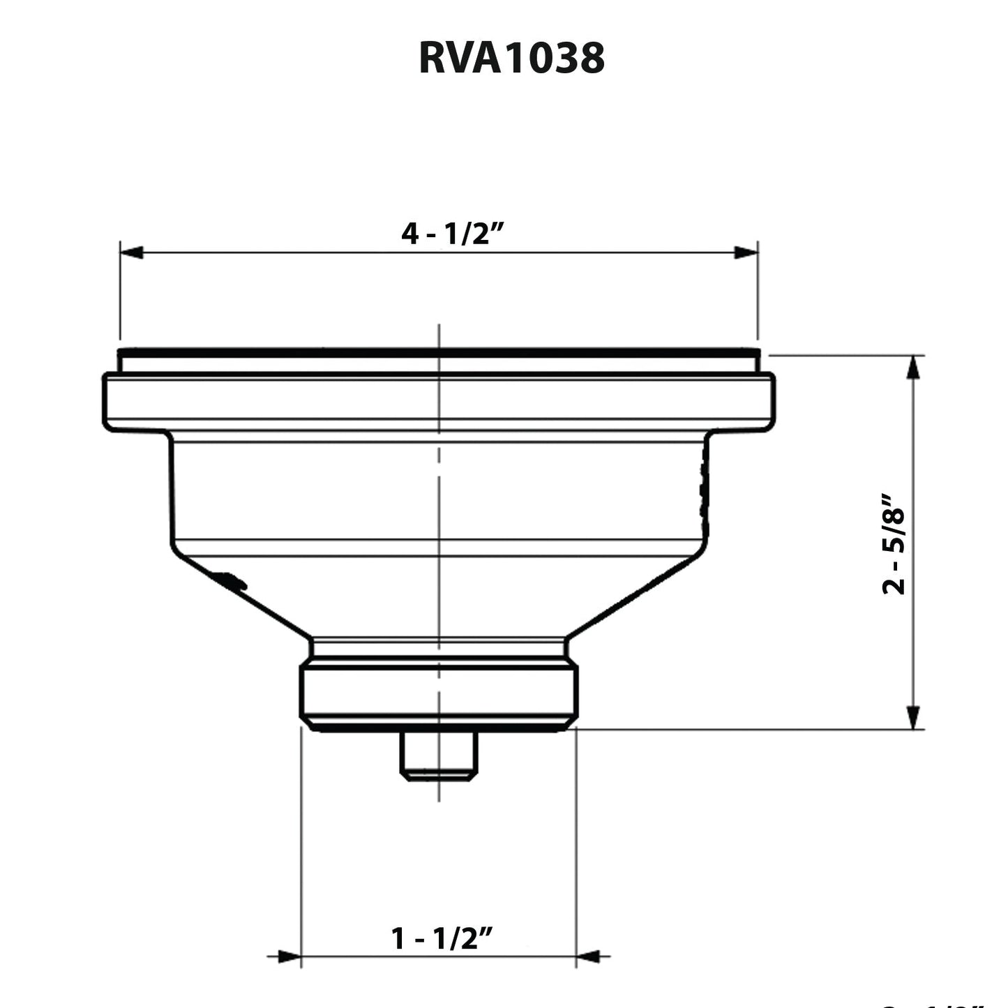 Ruvati 5" Matte Black Kitchen Sink Drain Assembly With Basket Strainer