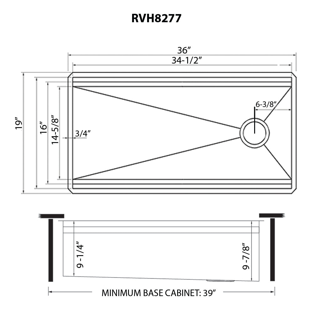 Ruvati Dual Tier 36” x 19" Undermount Stainless Steel Single Bowl Workstation Kitchen Sink With Bottom Rinse Grid and Drain Assembly