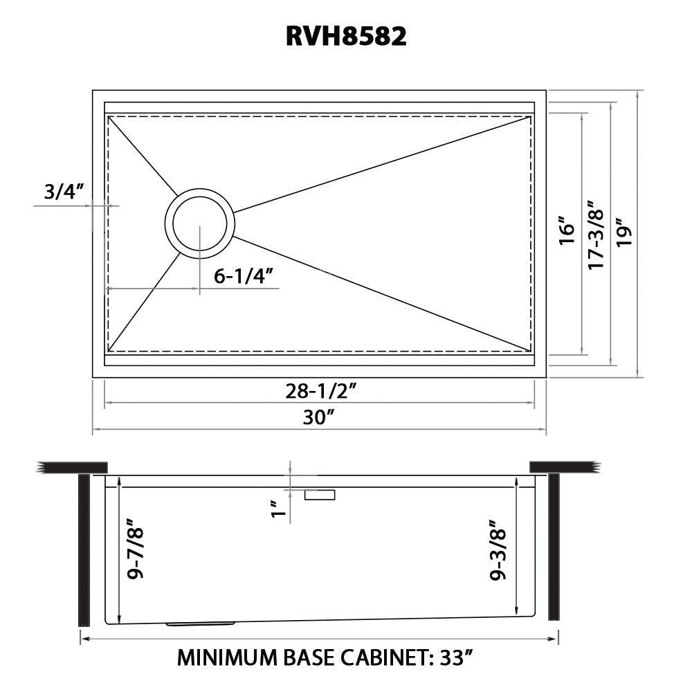 Ruvati Veniso 30” x 19" Undermount Stainless Steel Single Bowl Slope Bottom Offset Drain Workstation Sink With Bottom Rinse Grid and Drain Assembly