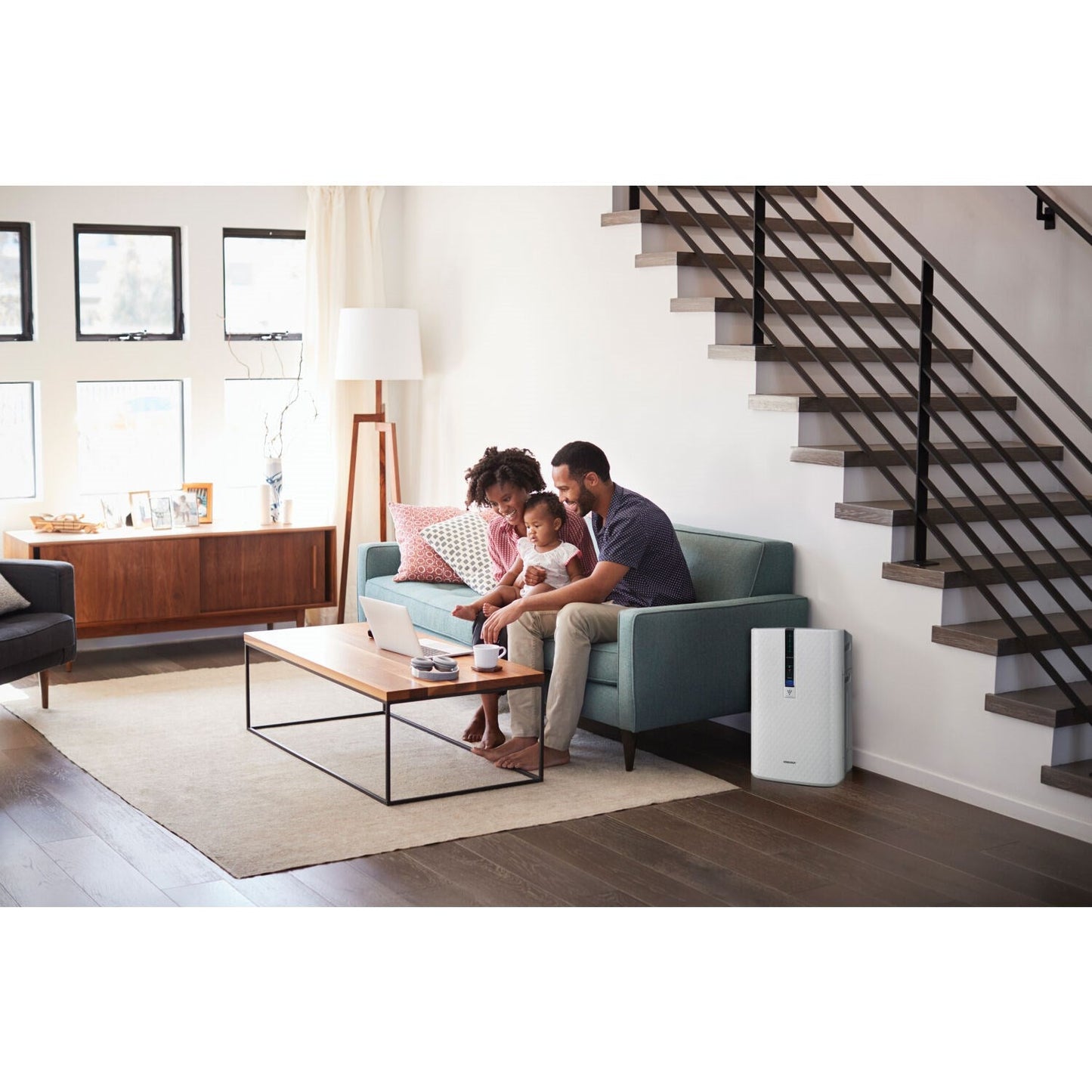 Sharp 341 sq. ft. Coverage White Plasmacluster Ion Air Purifier With True HEPA and Humidifier