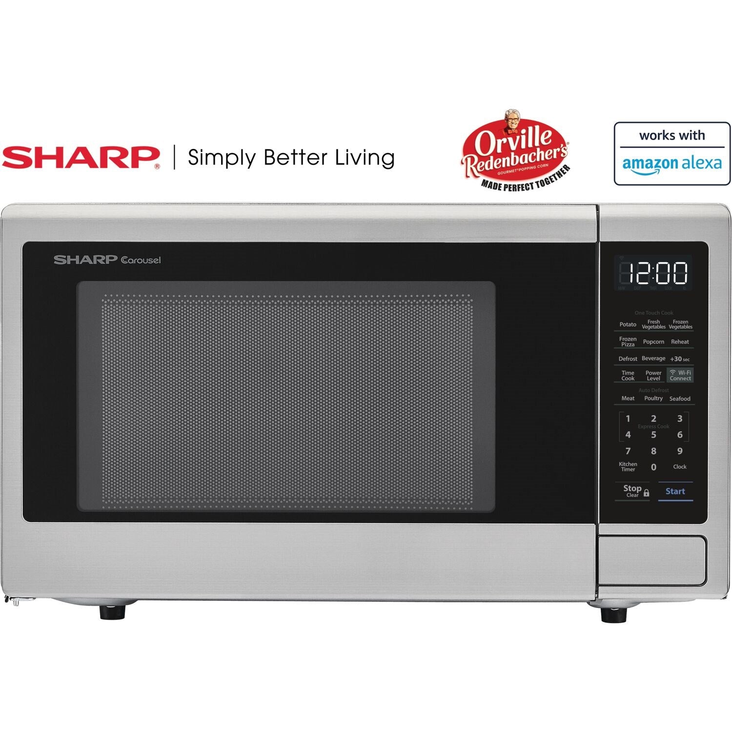 sharp carousel 1.1 cu ft 1000w countertop microwave oven refurbished