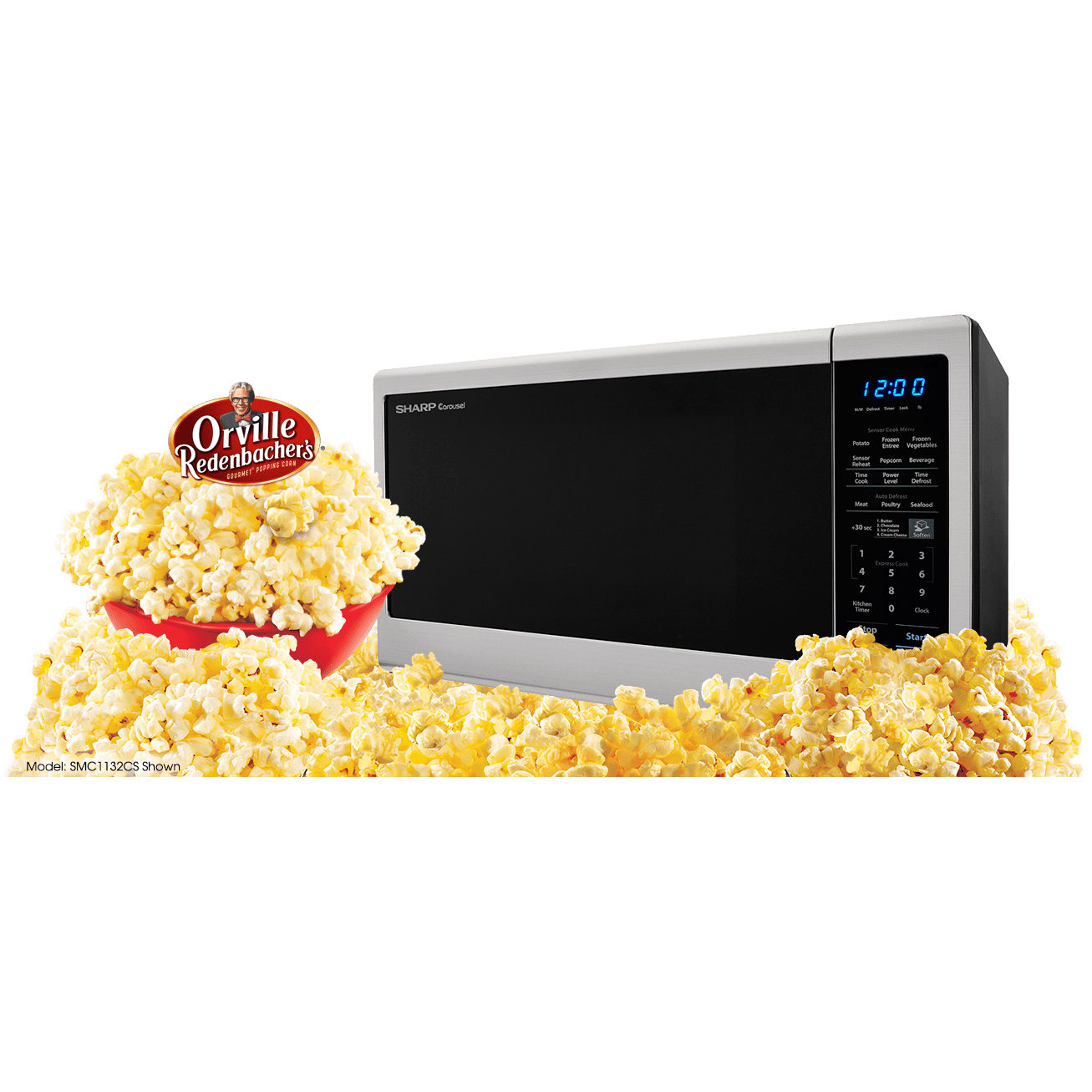 Sharp Carousel 20" 1.1 CU. Ft. 1000W Stainless Steel Countertop Microwave Oven