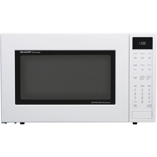 Sharp Carousel 25" 1.5 CU. Ft. 900W White Countertop Convection Microwave Oven