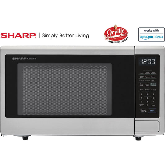 Sharp ZSMC1139FS 20" 1.1 cu. ft. Stainless Steel 1000W Countertop Microwave Oven With Voice Control Alexa-enabled Technology