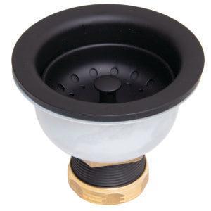 Speakman Round Deep Dish Posi-Lock Assembly Matte Black Basket Strainer