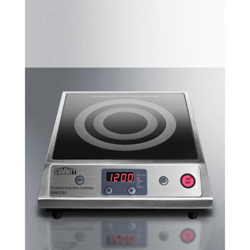 Summit Appliance 13" 115V Portable Induction Cooktop with 7-Piece Cookware Set