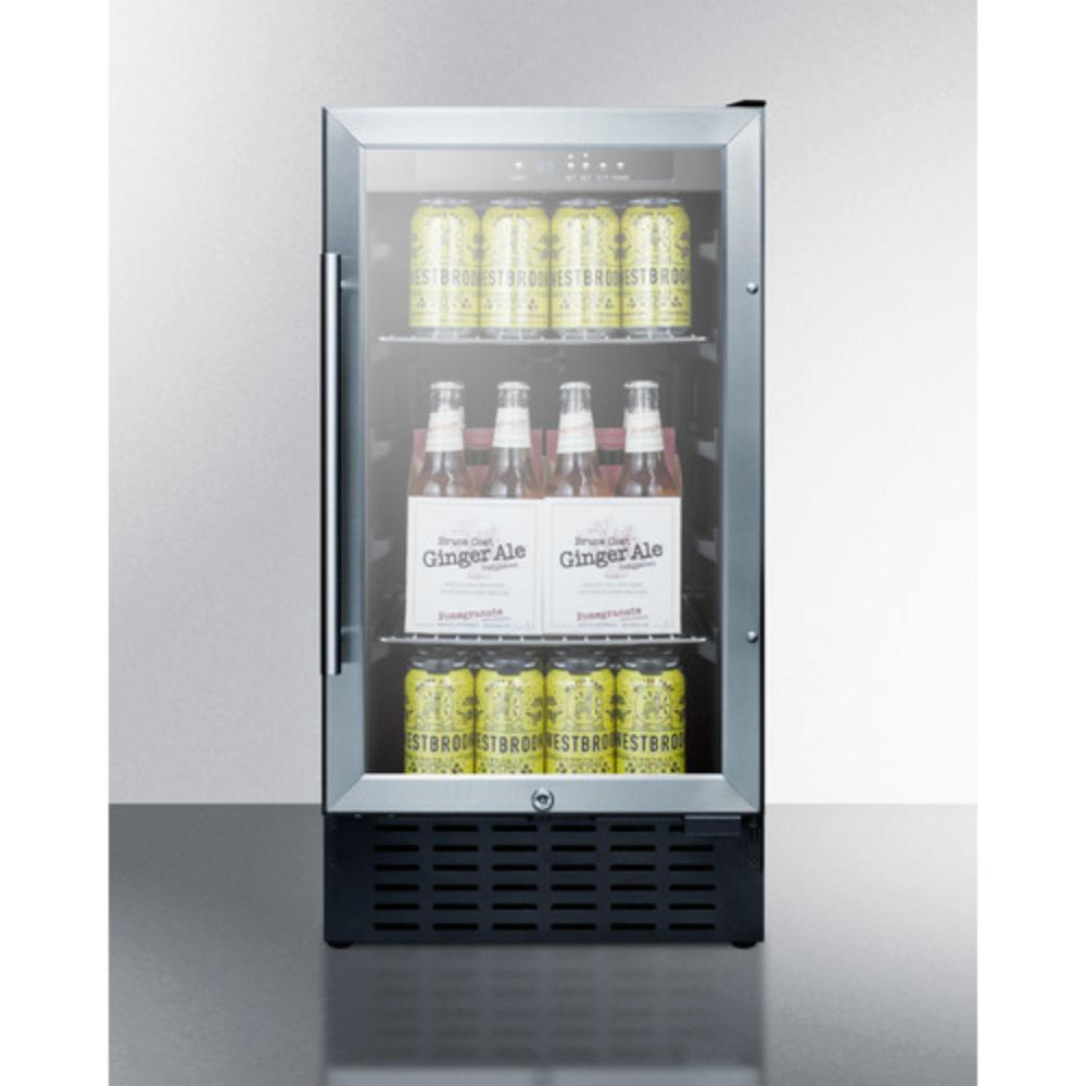 Summit Appliance 18" 3 cu.ft. Stainless Steel Beverage Center