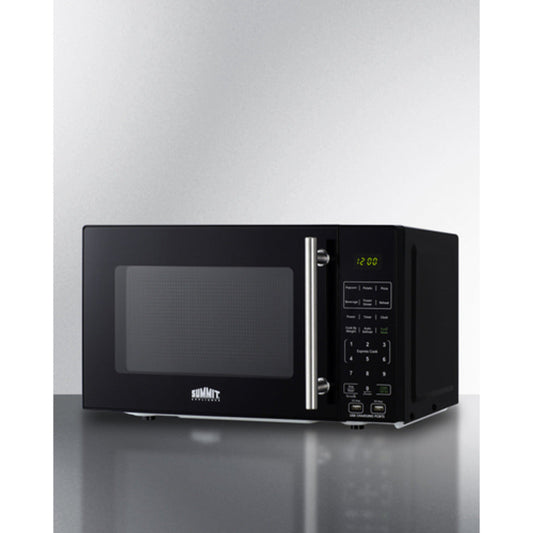 Summit Appliance 18" Black Finish Compact Microwave with USB Ports and Allocator