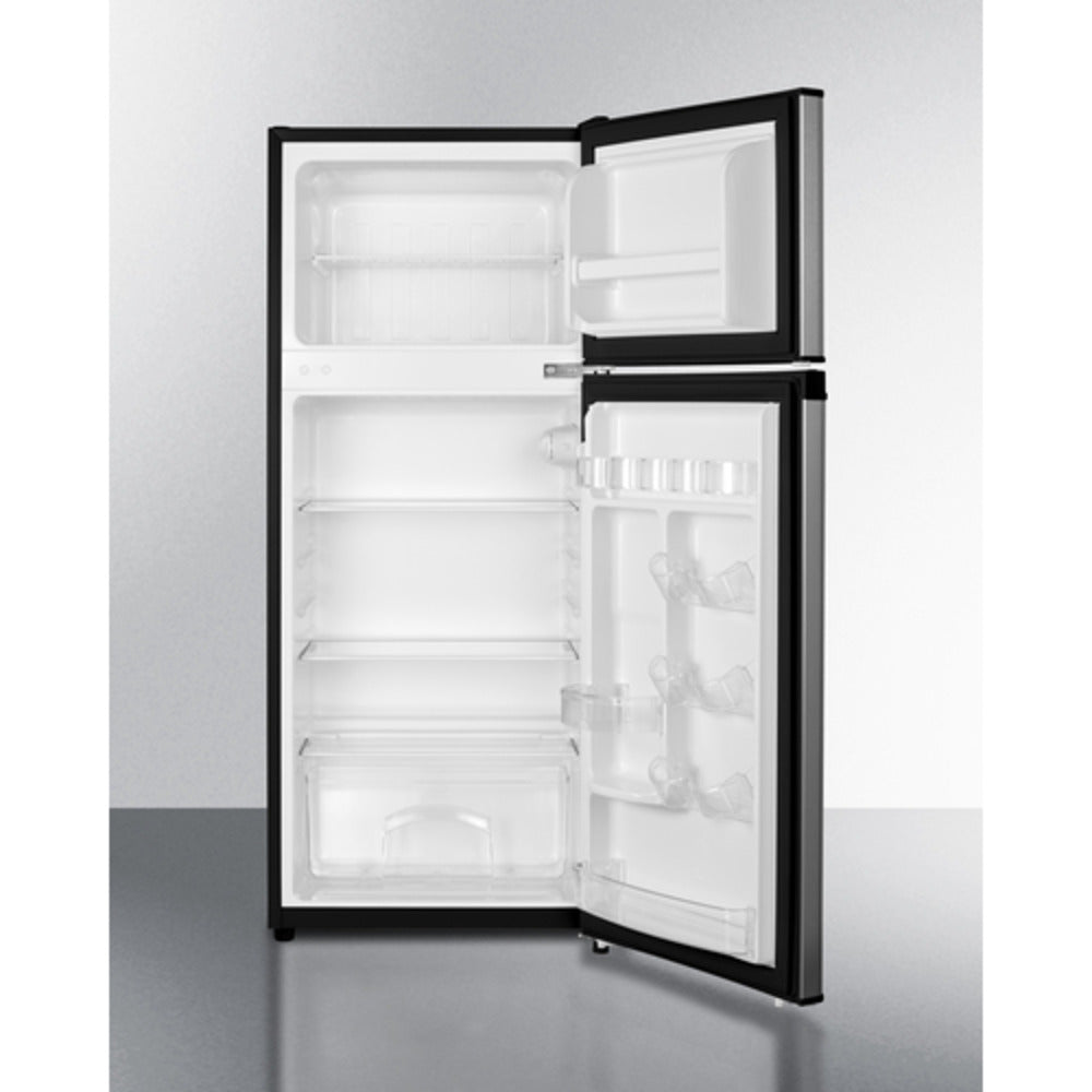 Summit Appliance 19" Stainless Steel/Black Finish Refrigerator-Freezer