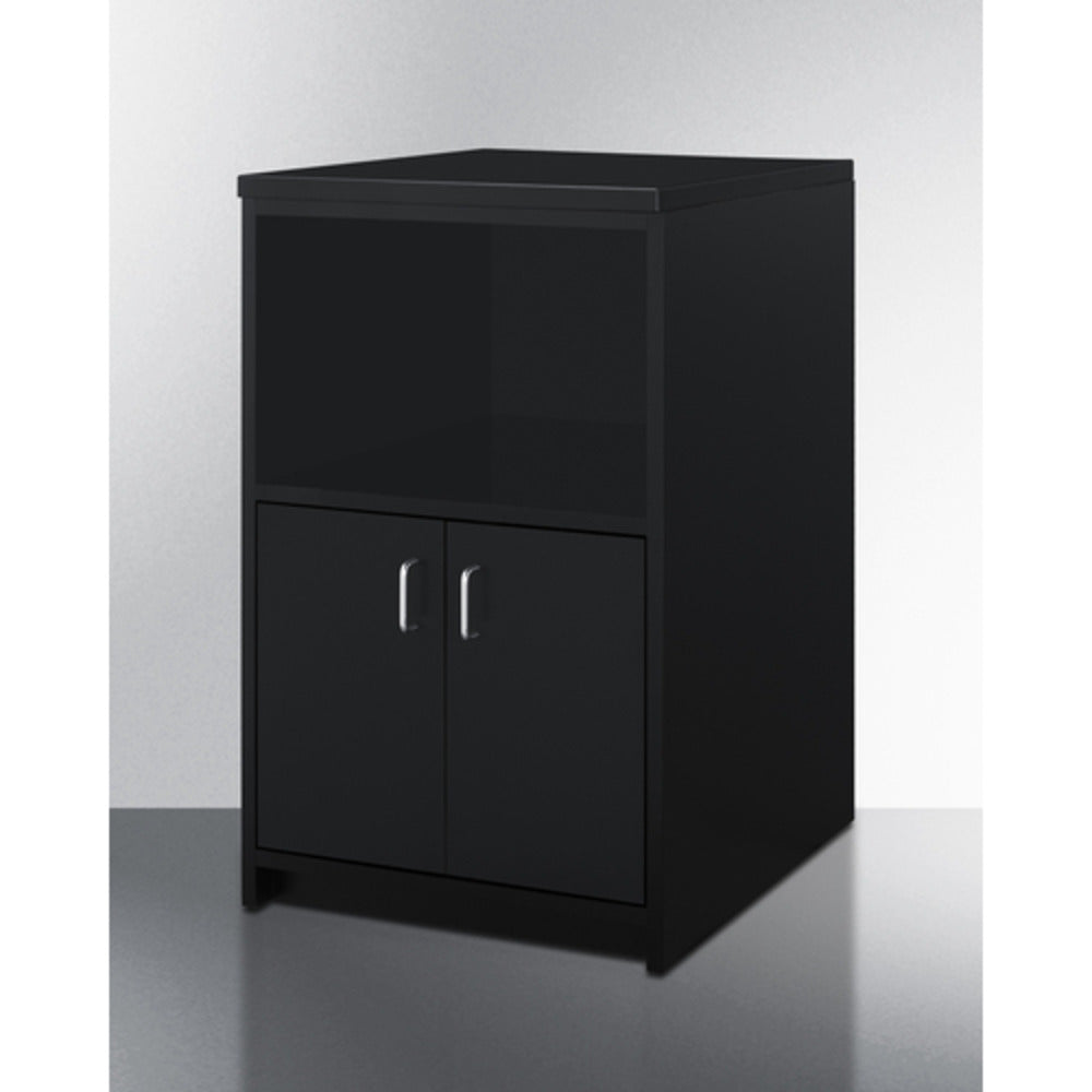 Summit Appliance 21" Black Finish 2-Door Microwave Cabinet - ADA Height