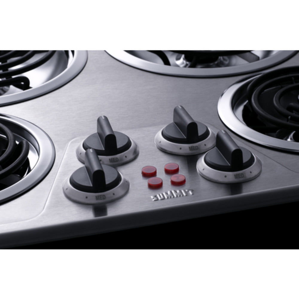 Summit Appliance 24" 230V Stainless Steel 4-Burner Coil Cooktop