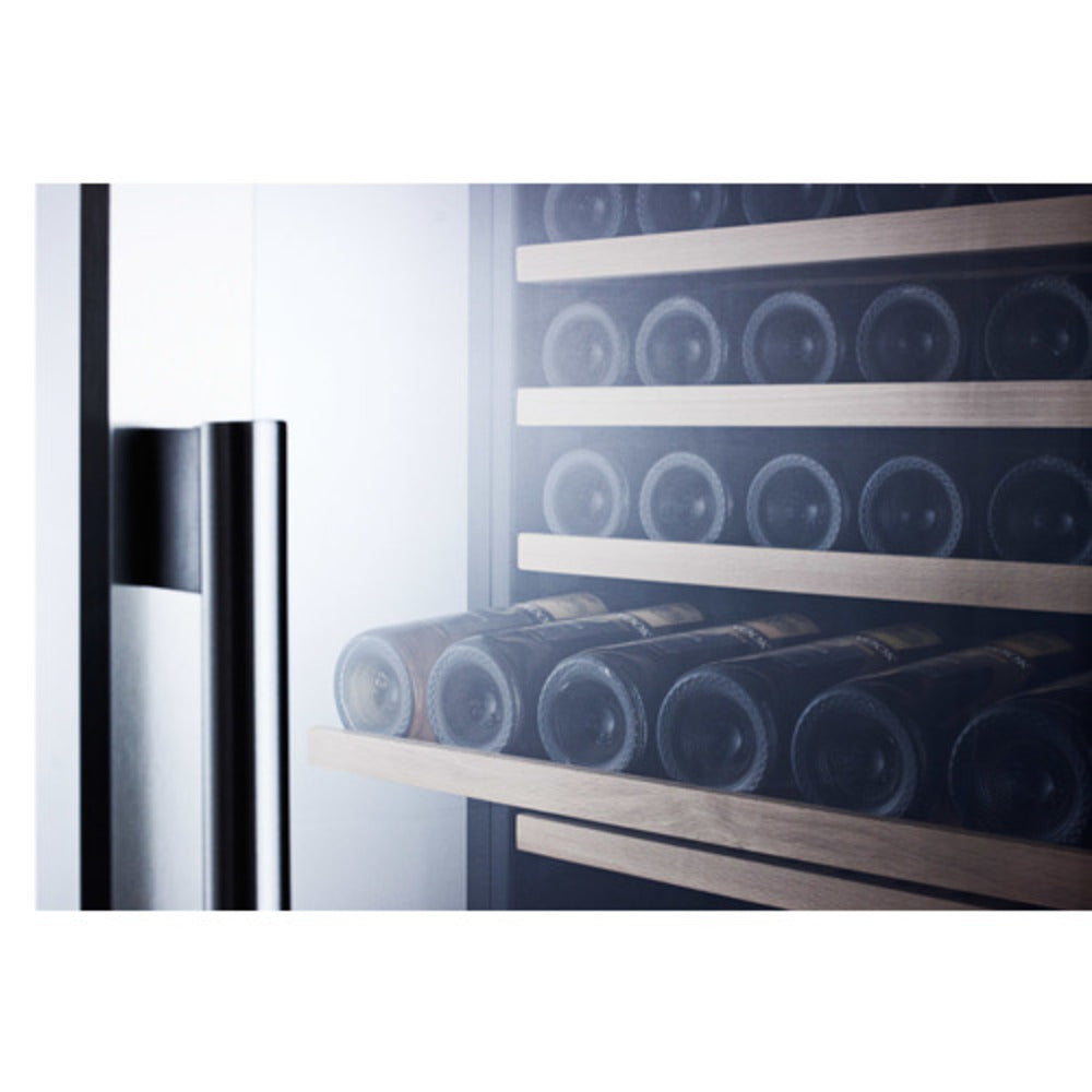 Summit Appliance 24" Black Finish Built-In 171 Bottles Single Zone Wine Cellar
