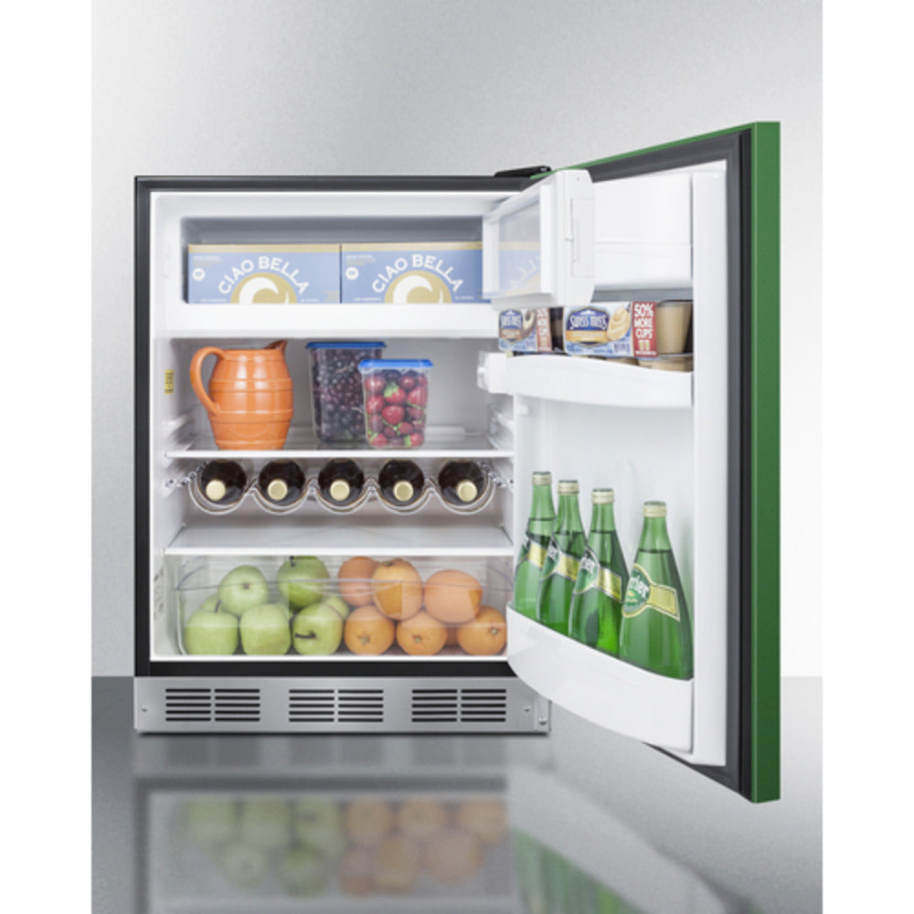 Summit Appliance 24" Green/Black Finish Refrigerator-Freezer