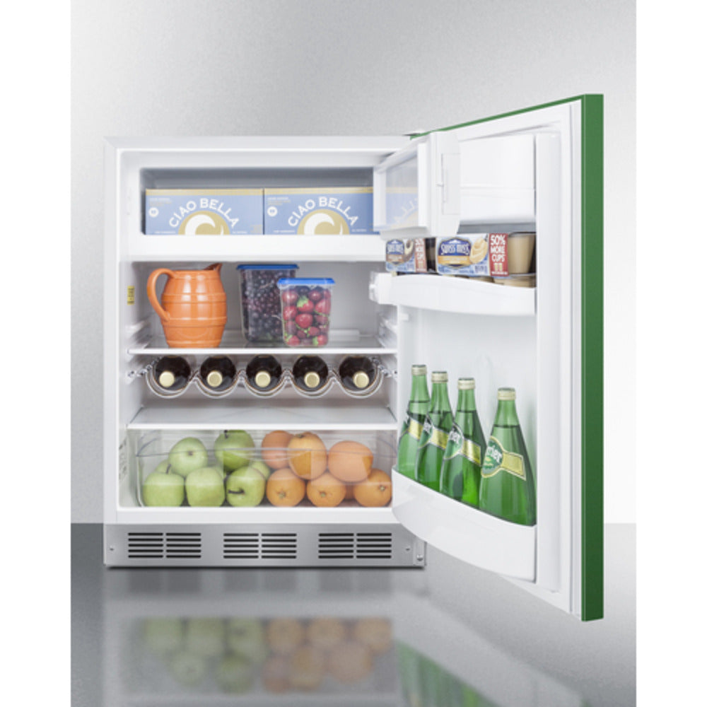 Summit Appliance 24" Green/White Finish Refrigerator-Freezer - ADA Compliant