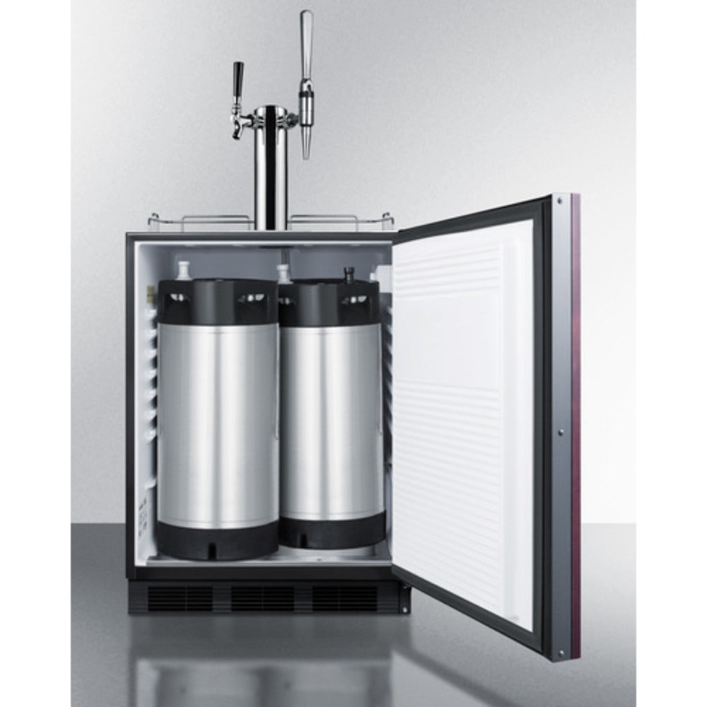 Summit Appliance 24" Panel-Ready/Black Finish Built-In Nitro/Cold Brew Coffee Twin Tap Kegerator - ADA Compliant