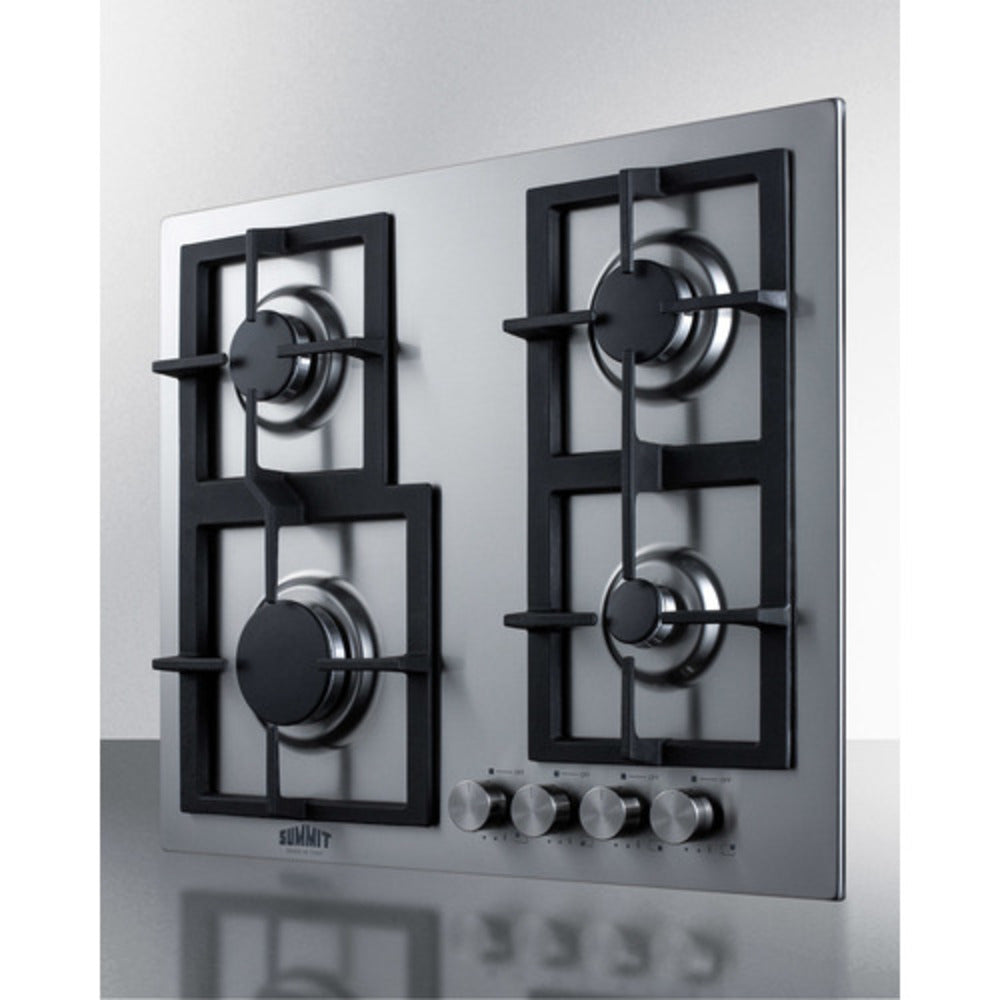 Summit Appliance 24" Stainless Steel 4-Burner Propane Gas Cooktop