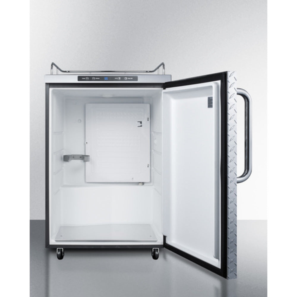 Summit Appliance 24" Stainless Steel Outdoor Kegerator Only with Diamond Plate Door & Towel Bar Handle