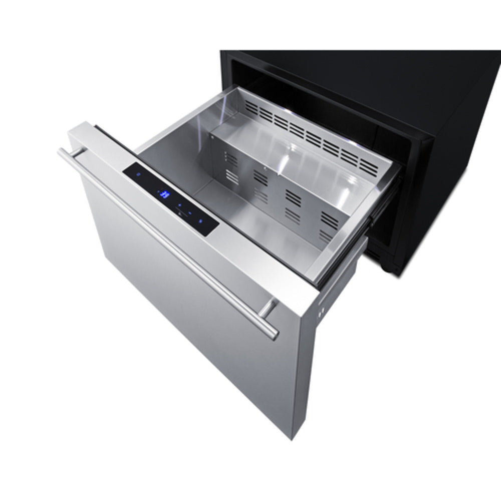 Summit Appliance 24" Stainless Steel/Black Finish Built-In Outdoor Drawer Refrigerator
