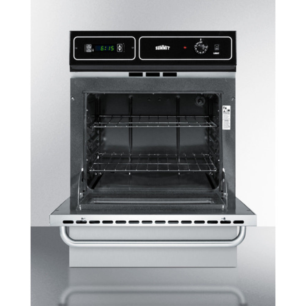 Summit Appliance 24" Stainless Steel/Black Finish Gas Wall Oven
