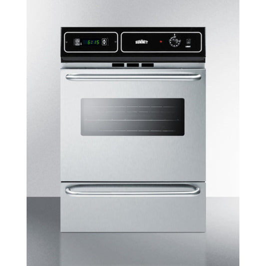 Summit Appliance 24" Stainless Steel/Black Finish Gas Wall Oven