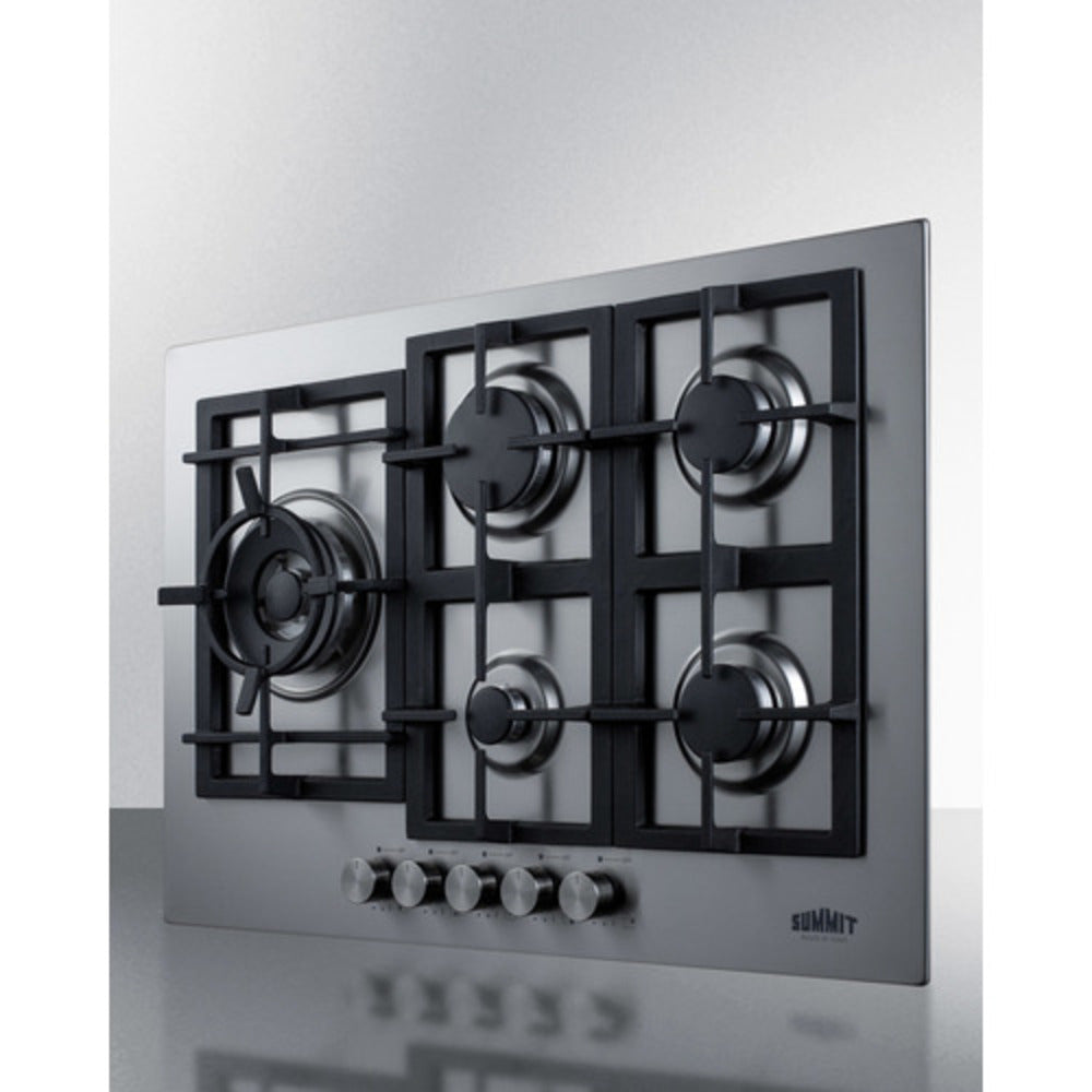 Summit Appliance 30" Stainless Steel 5-Burner Gas Cooktop