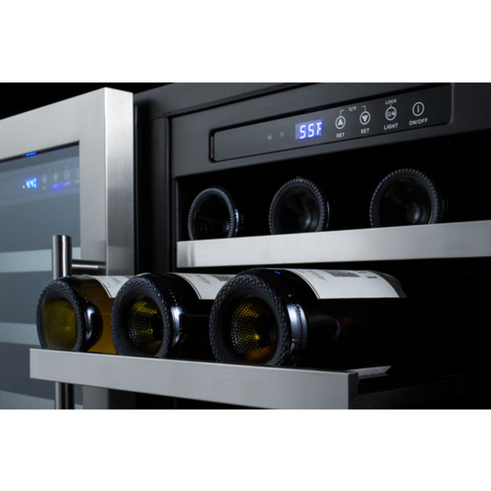 Summit Appliance 36" Black Finish Built-In Two Door Wine Cellar - ADA Compliant