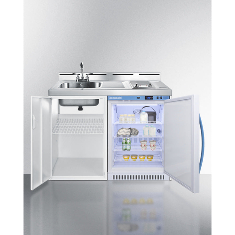 Summit Appliance 48" White Finish All-In-One Wellness Room Kitchenette