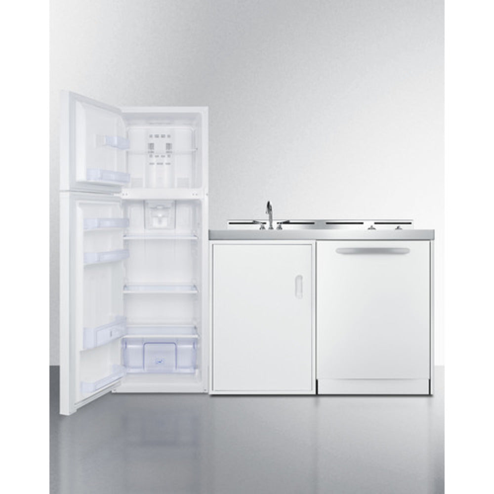 Summit Appliance 71" All-In-One Kitchenette with Dishwasher and Glass Burner
